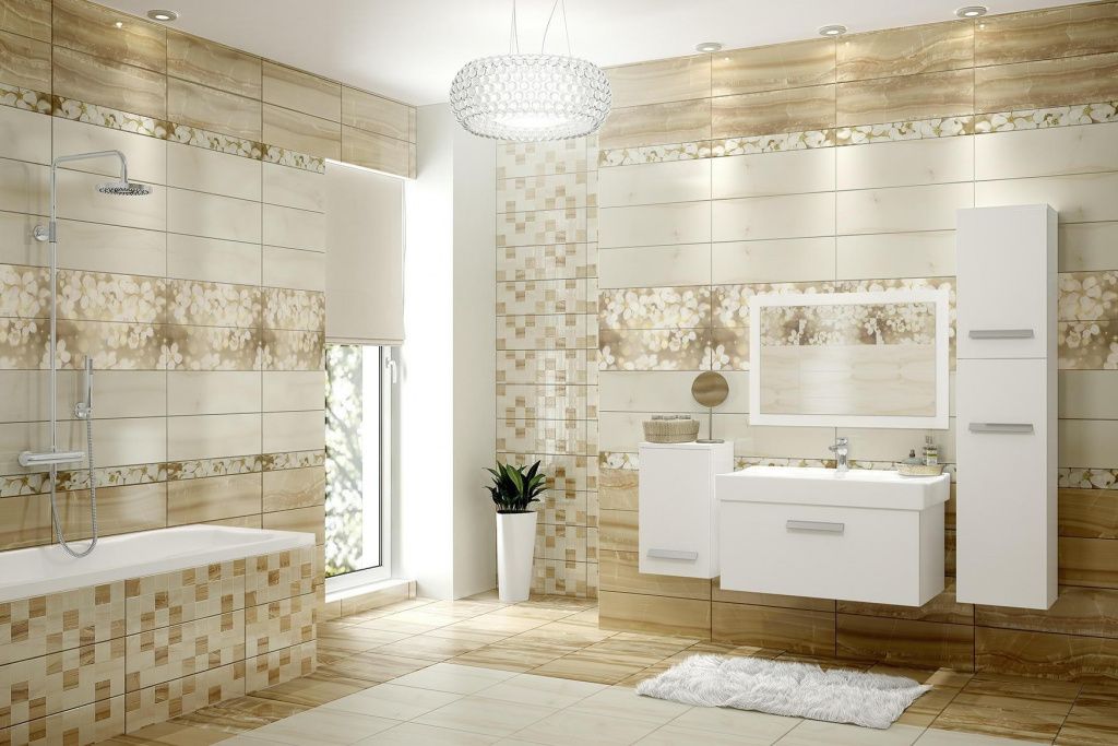 Укладка плитки на стену: керамическая плитка на стене ванной