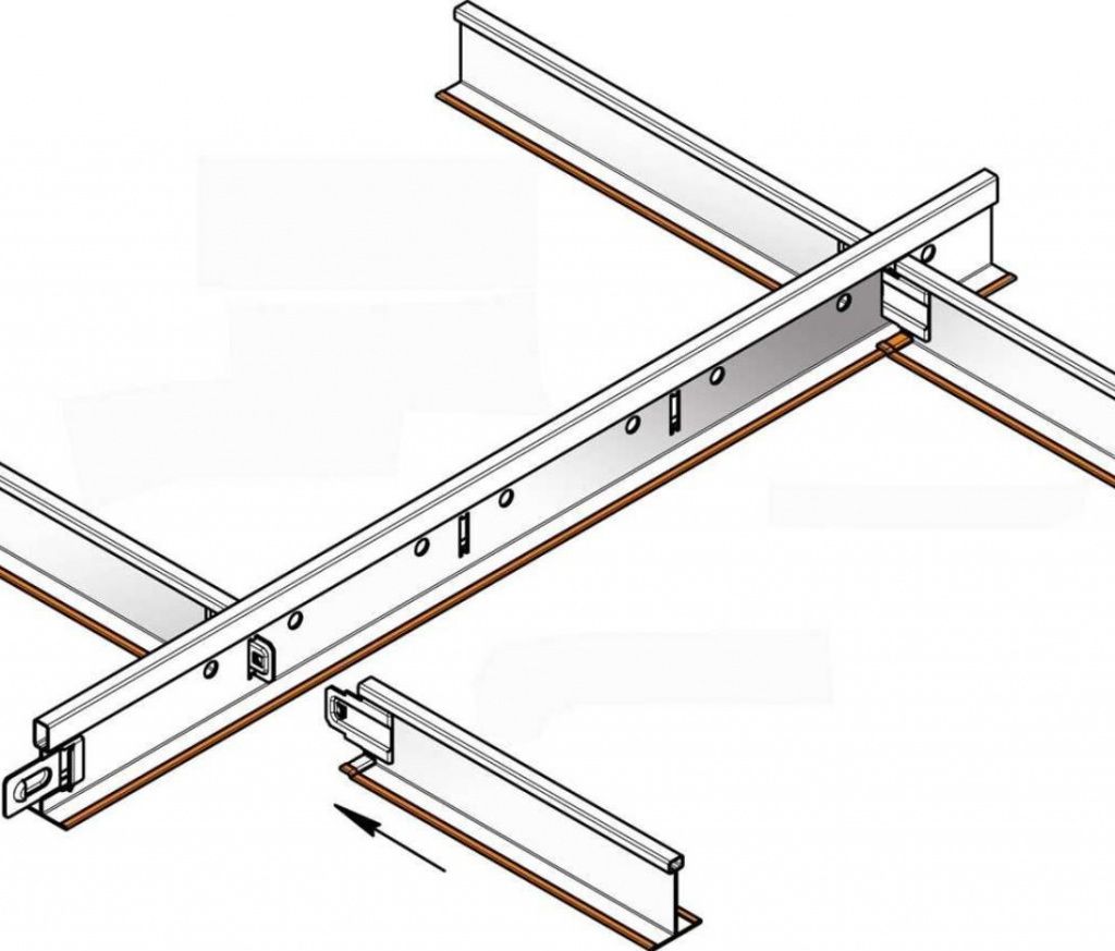 Рейки для установки потолка типа Армстронг